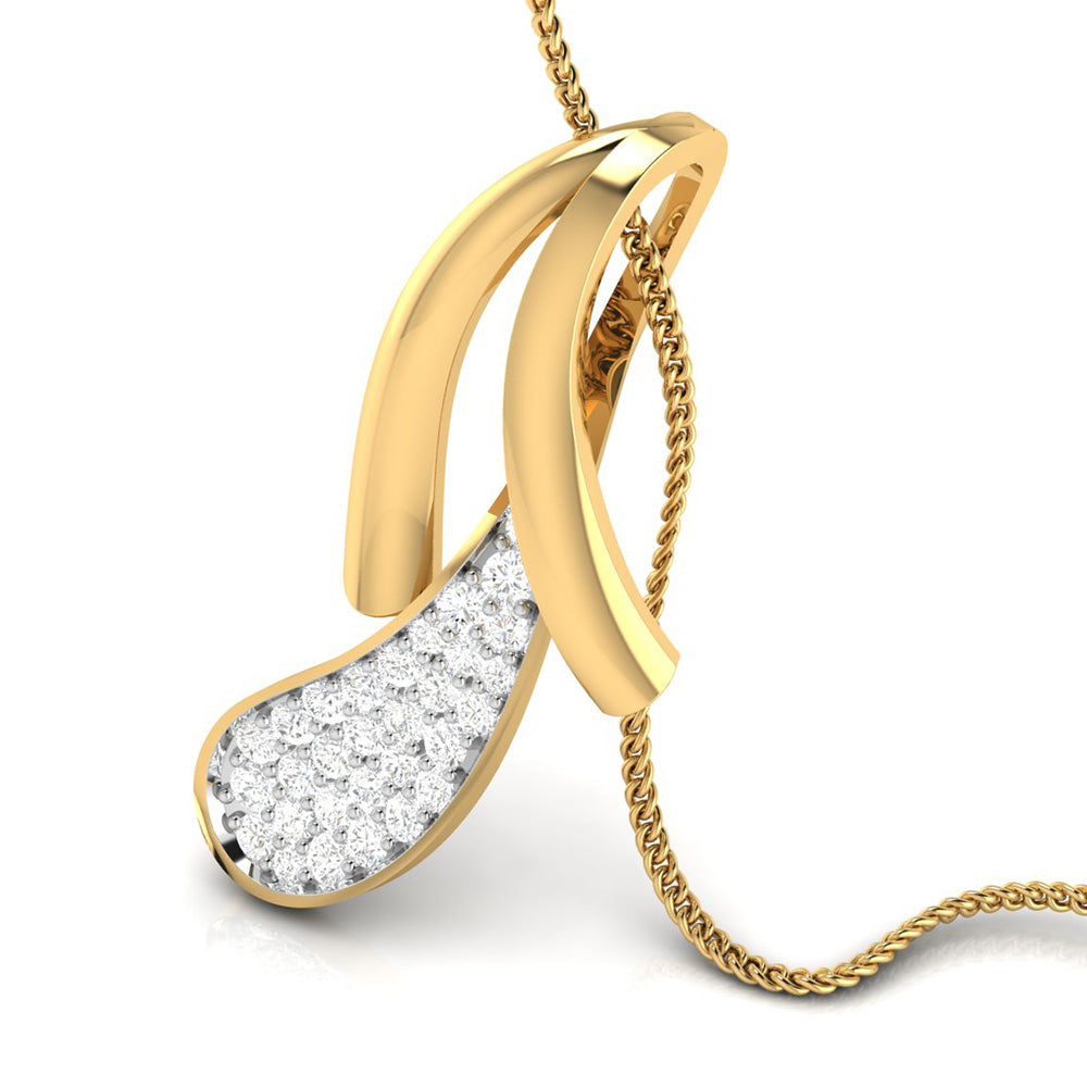 Cereza Round delicate lab grown diamond pendant Fiona Diamonds