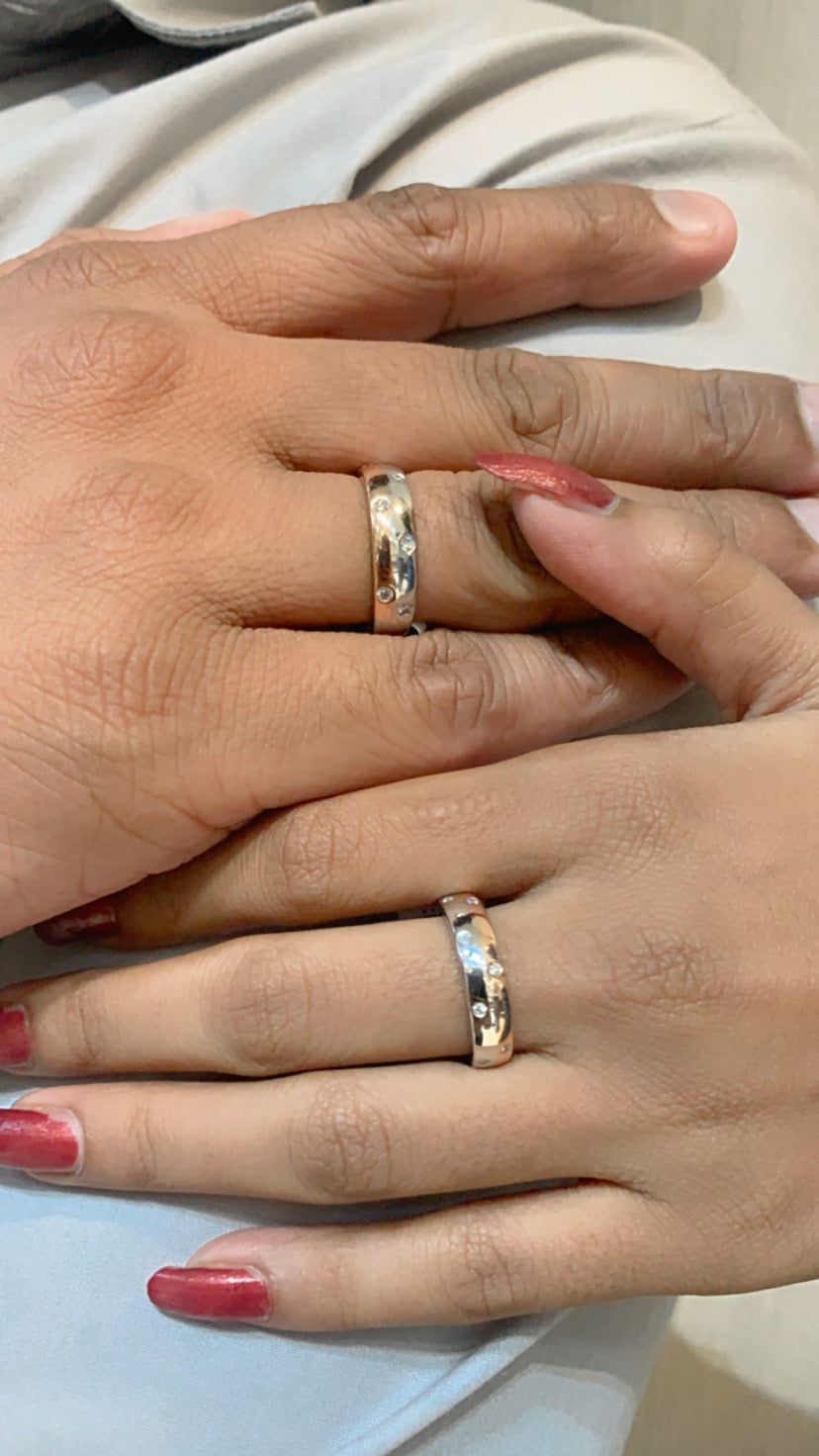 Heart Design 925 Silver Couple Ring