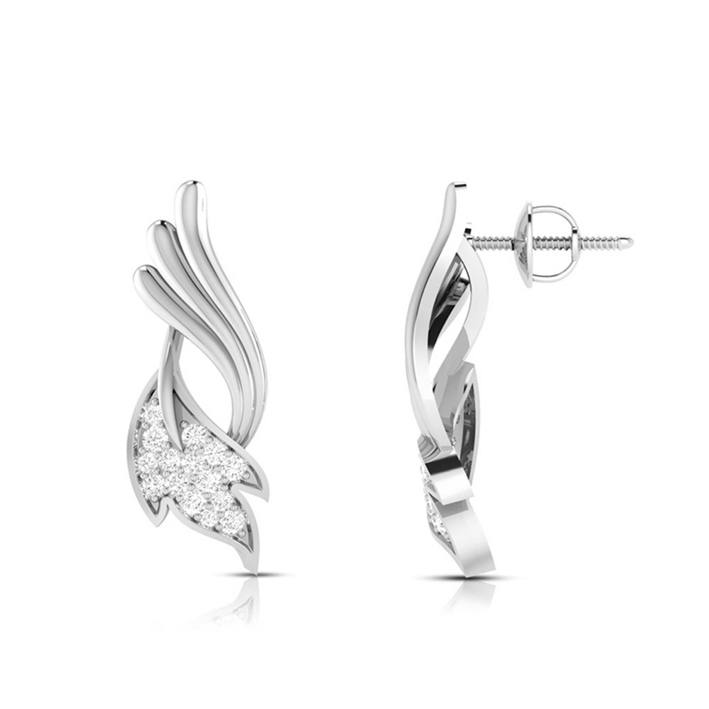 107. Diamond and Small Black Diamond Platinum Earrings | Cape Diamonds :  Cape Diamonds