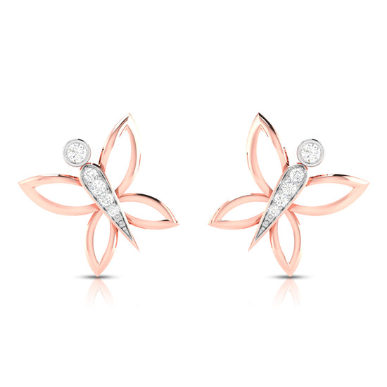 Buy Yellow Chimes Silver-Toned & Pink Quirky Butterfly Studs Earrings  Online at Best Price | Distacart