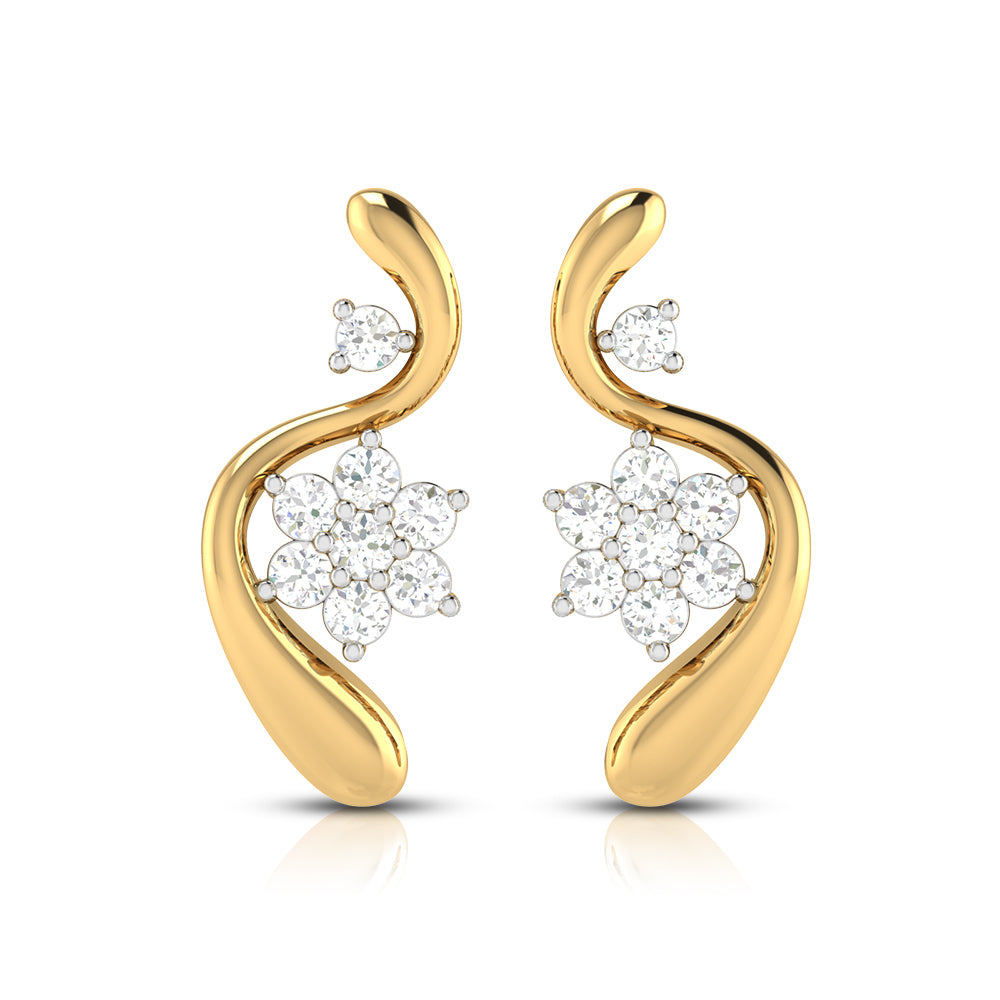 Earrings flower design Gables Lab Grown Diamond Earrings Fiona Diamonds