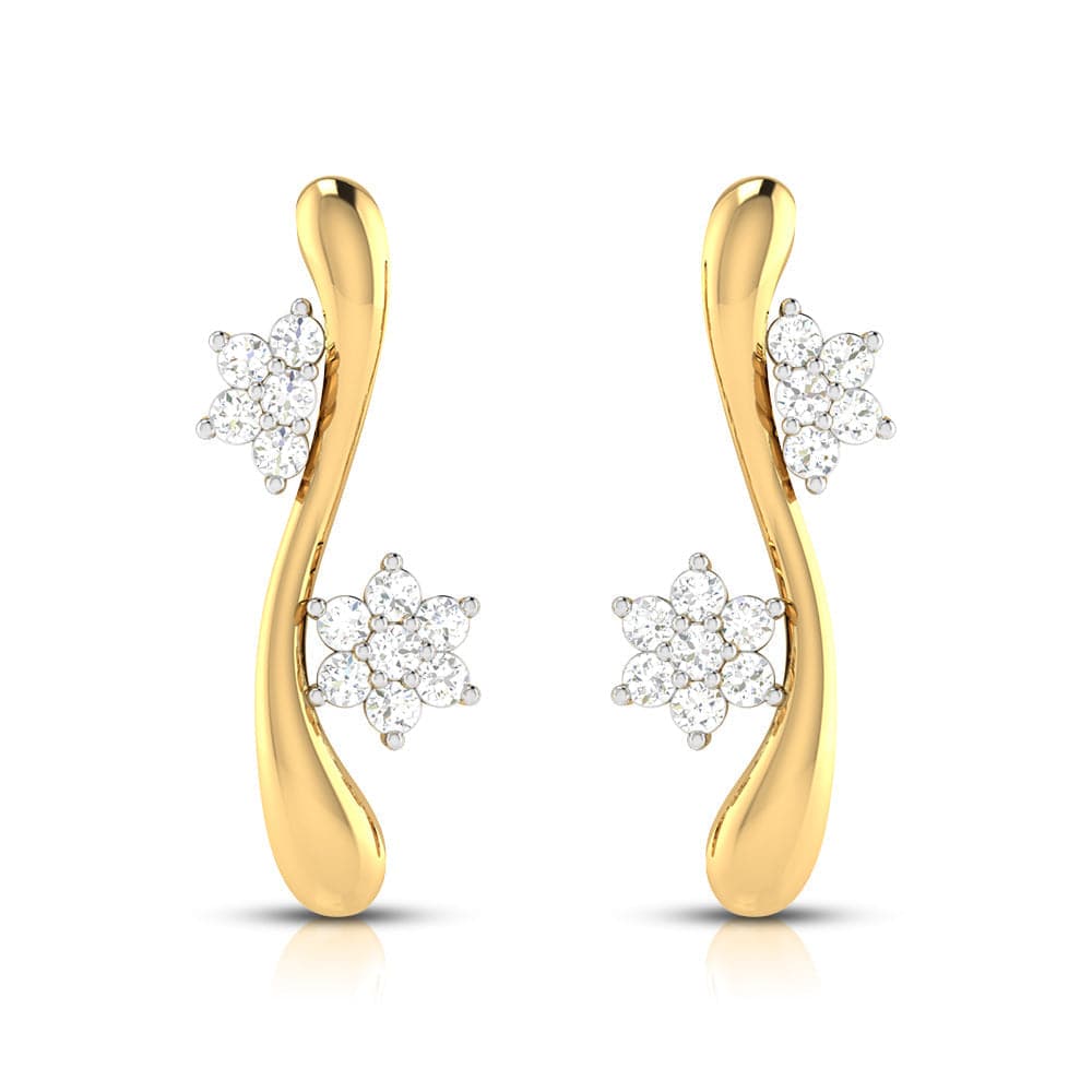 Earrings flower design Palm Lab Grown Diamond Earrings Fiona Diamonds