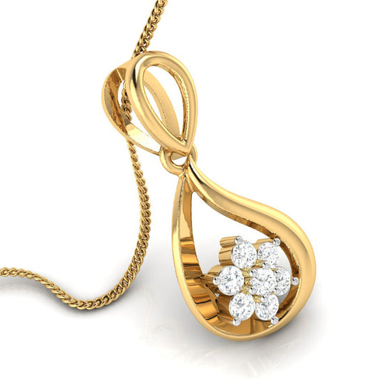 Perambulator Round delicate lab grown diamond pendant Fiona Diamonds