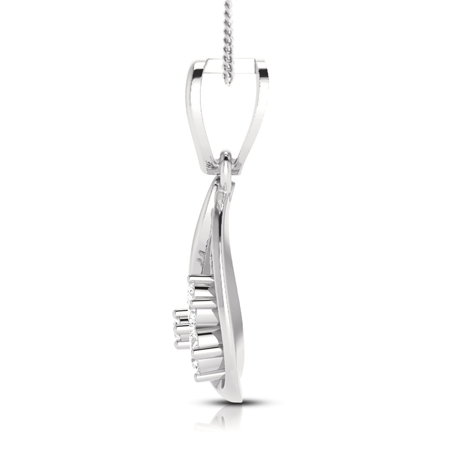 Perambulator Round delicate lab grown diamond pendant Fiona Diamonds