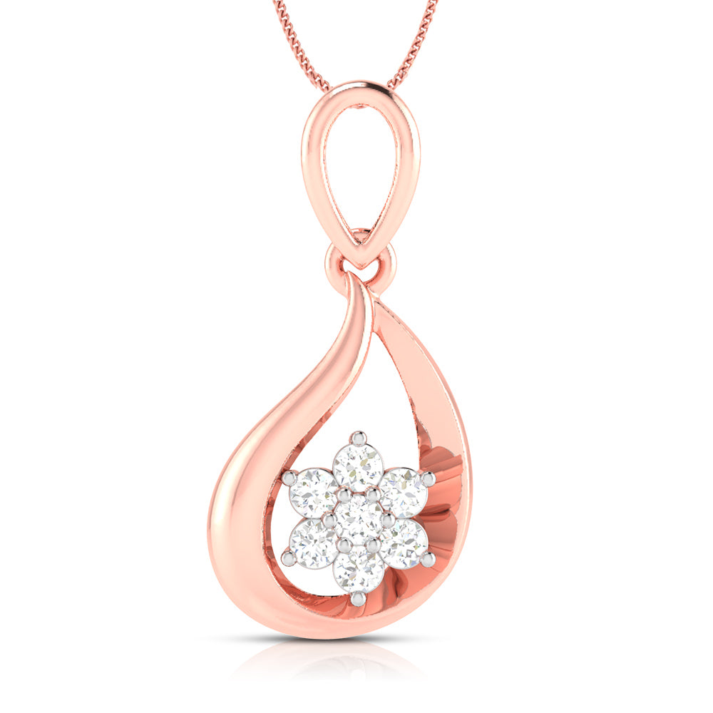 Perambulator Round delicate lab grown diamond pendant Fiona Diamonds