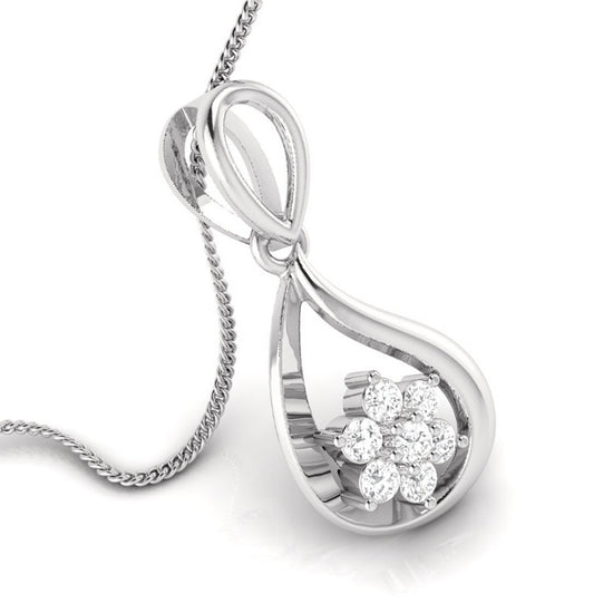 Perambulator Round delicate lab grown diamond pendant Fiona Diamonds