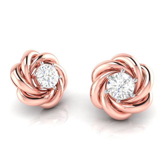 Earrings flower design Bowling Lab Grown Diamond Earrings Fiona Diamonds