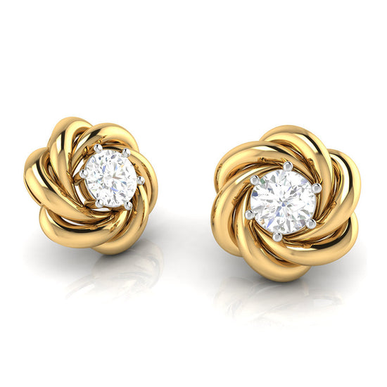 Earrings flower design Bowling Lab Grown Diamond Earrings Fiona Diamonds