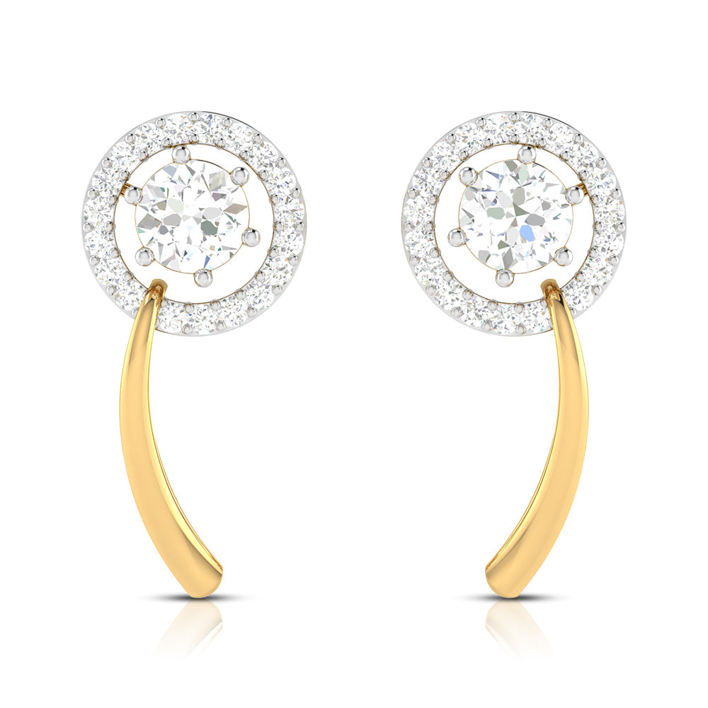 Round shape earrings design Kingly Lab Grown Diamond Earrings Fiona Diamonds