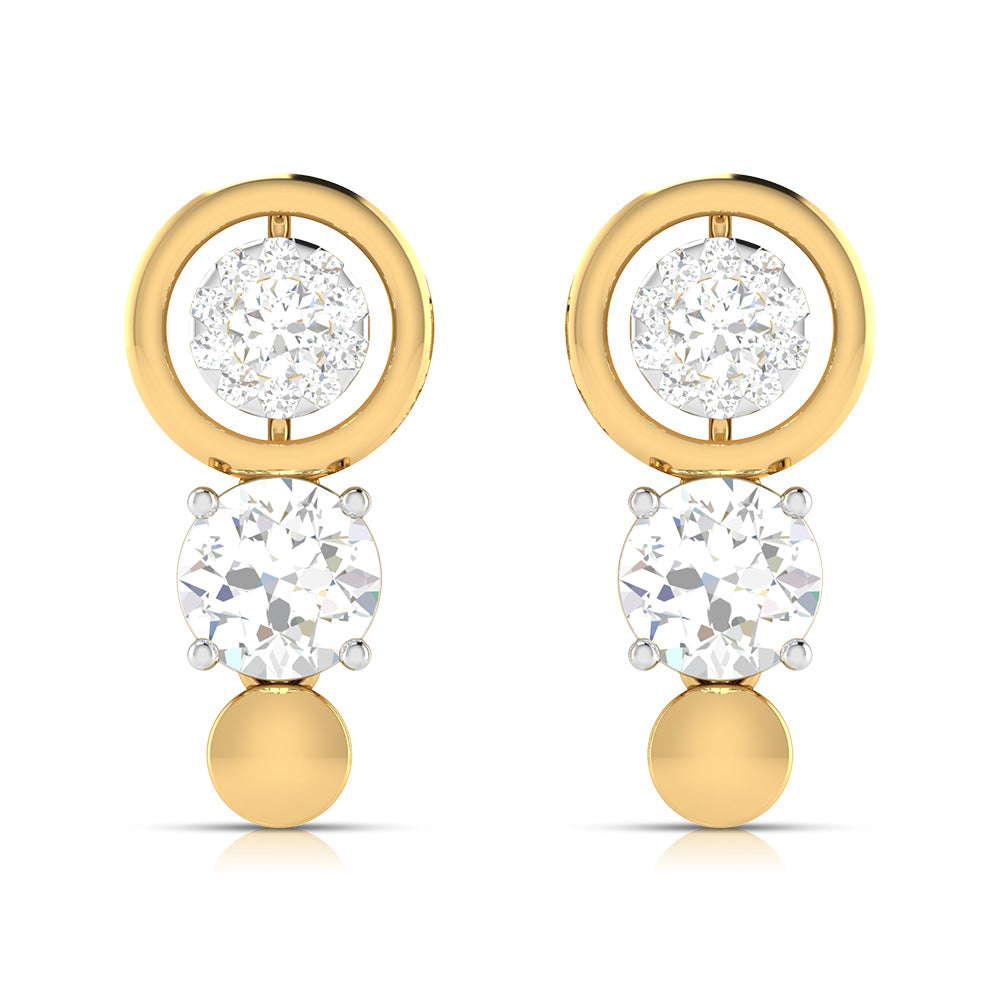 Round shape earrings design Redex Lab Grown Diamond Earrings Fiona Diamonds