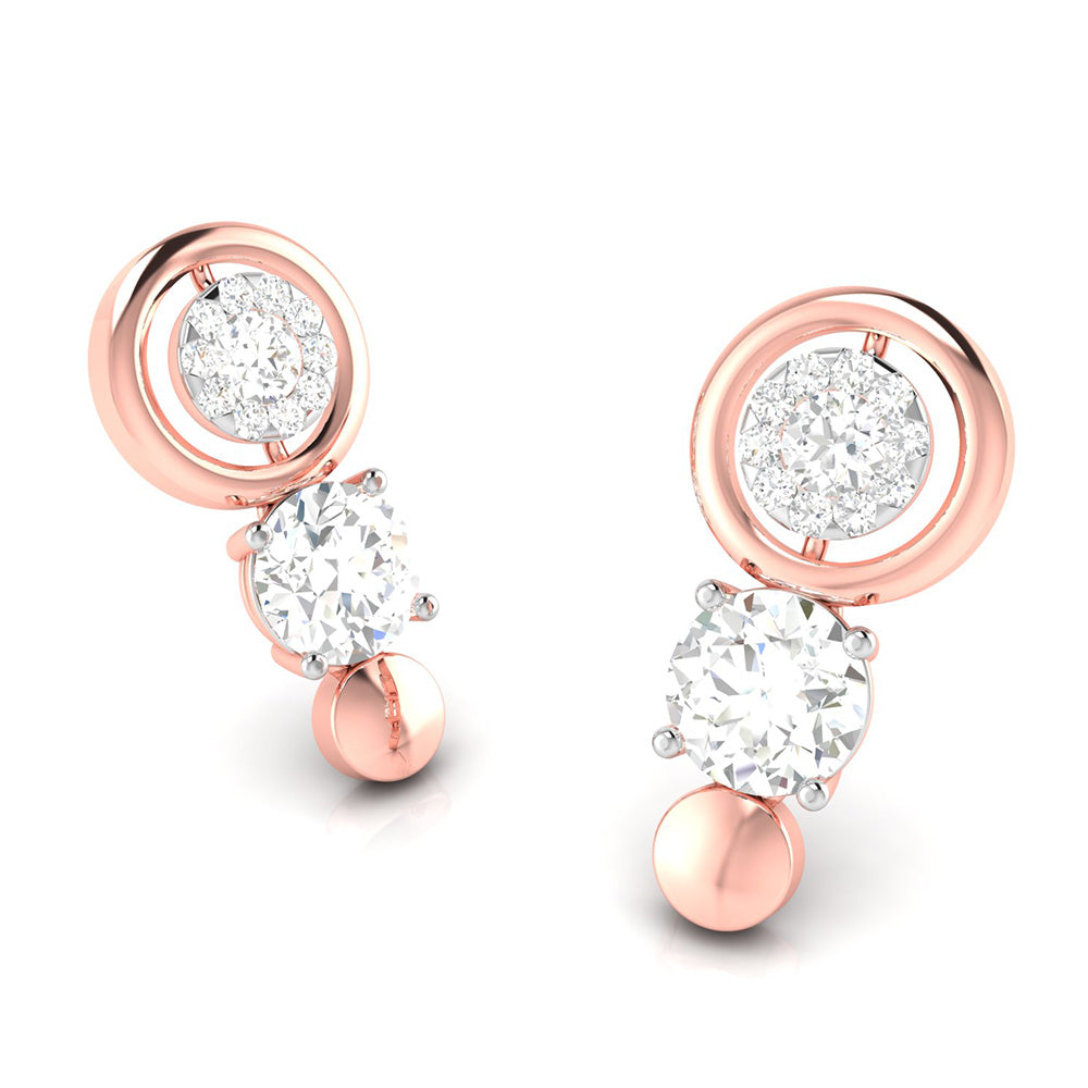 Round shape earrings design Redex Lab Grown Diamond Earrings Fiona Diamonds