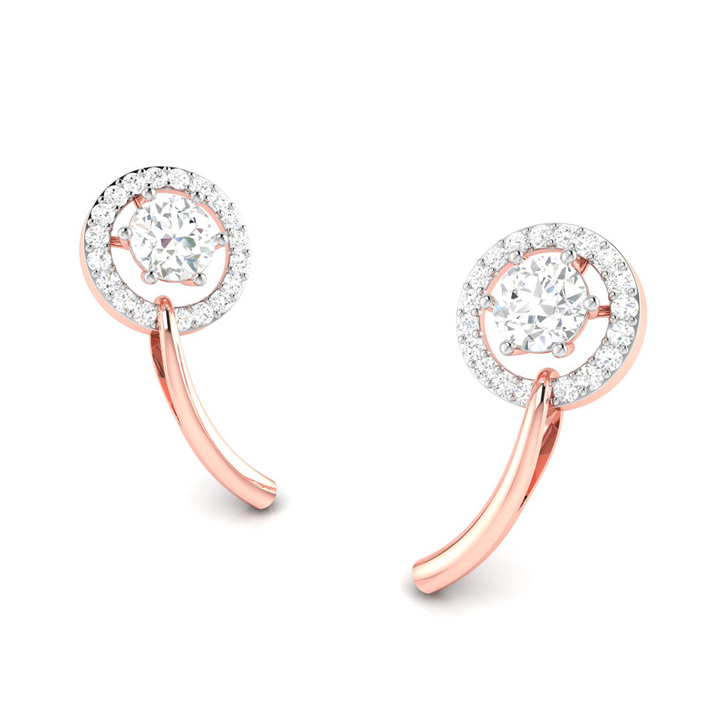 Round shape earrings design Kingly Lab Grown Diamond Earrings Fiona Diamonds