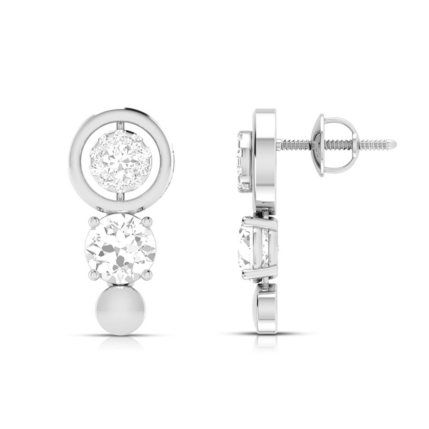 Round shape earrings design Redex Lab Grown Diamond Earrings Fiona Diamonds