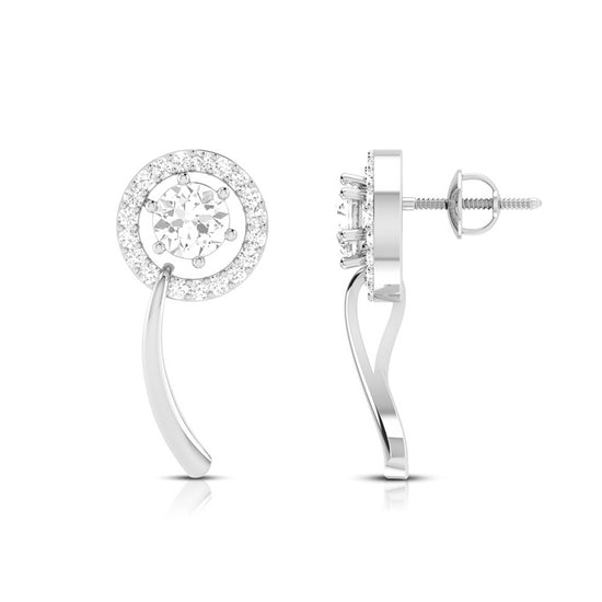 Round shape earrings design Kingly Lab Grown Diamond Earrings Fiona Diamonds