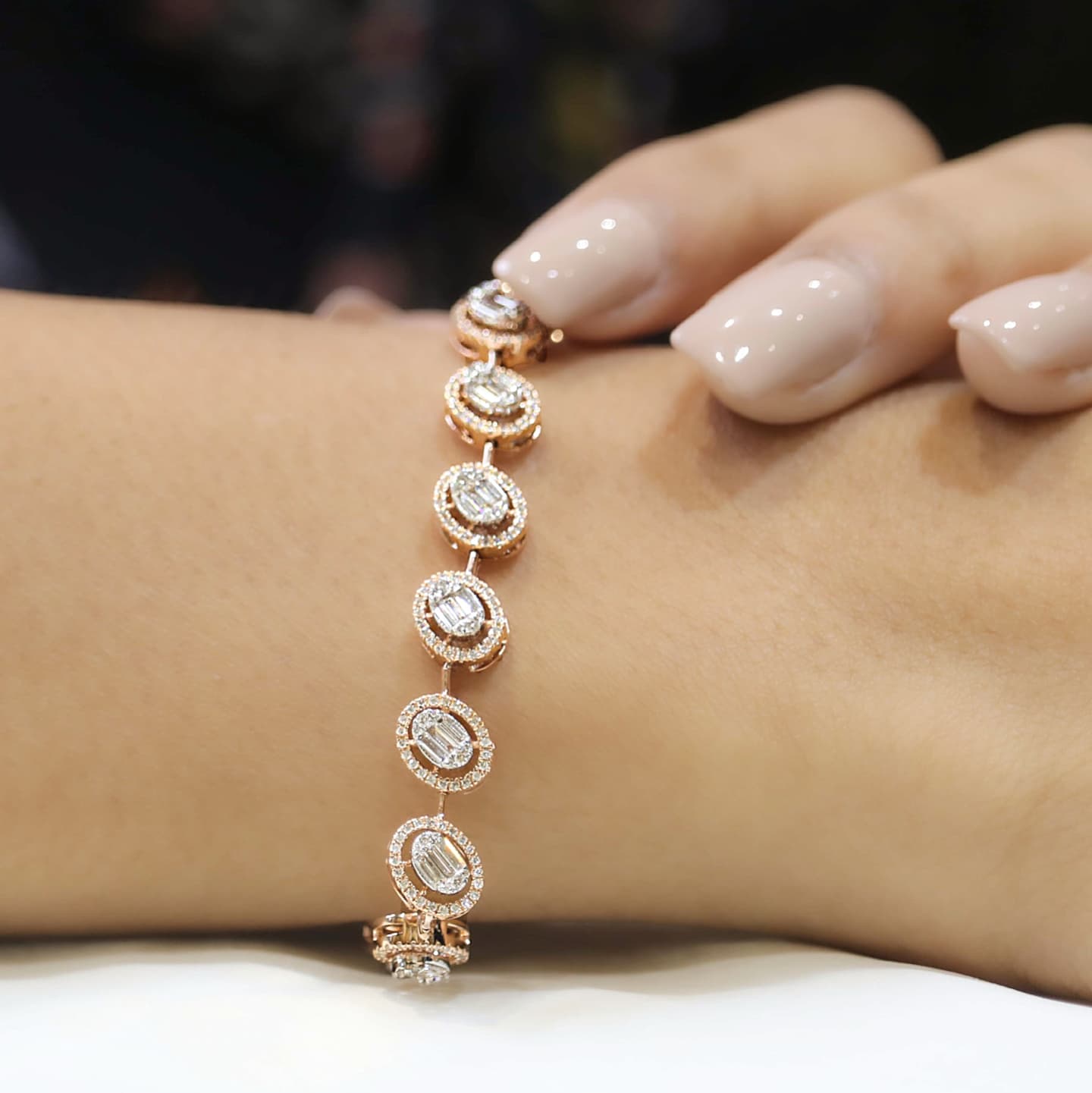 Buy Shrinathji Imitation Rose Gold Finsih Ad Diamond Bracelet Online at  Best Prices in India - JioMart.