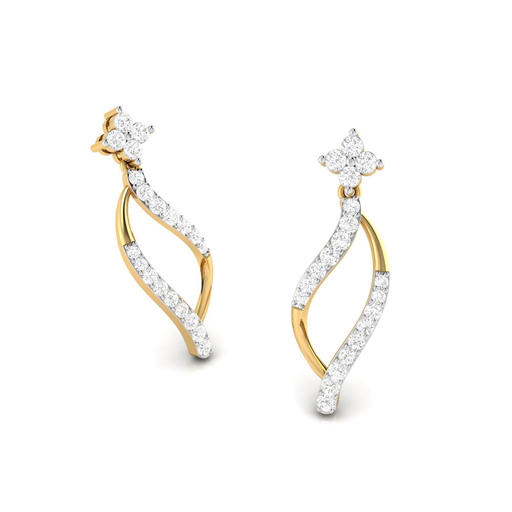 Tanishq Ethereal Gold And Diamond Stud Earrings in Chanakya Nagar -  magicpin | December, 2023