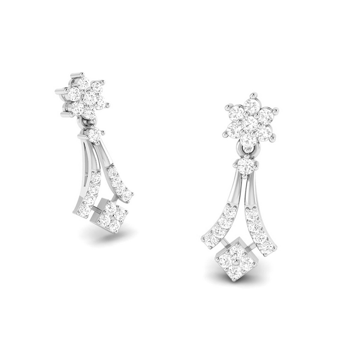 Daily wear earrings design Bilix Lab Grown Diamond Earrings Fiona Diamonds