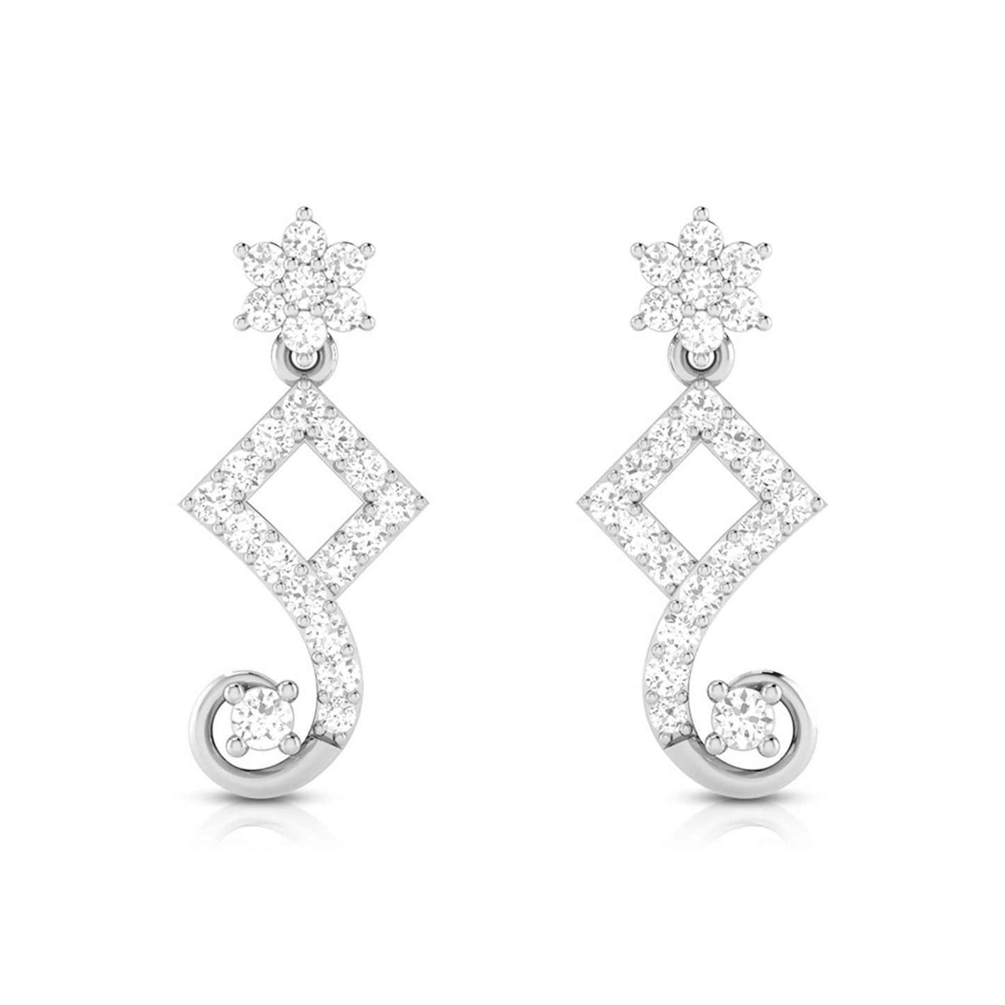 Earrings flower design Swervy Lab Grown Diamond Earrings Fiona Diamonds