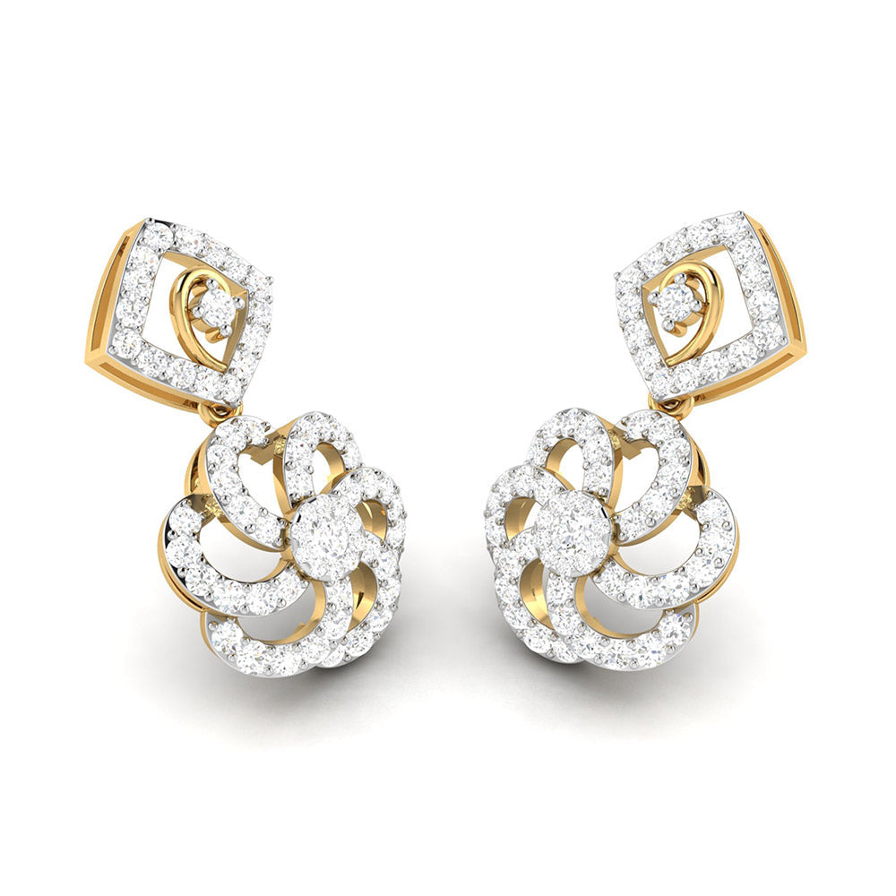 Party wear earrings design Glissade Lab Grown Diamond Earrings Fiona Diamonds