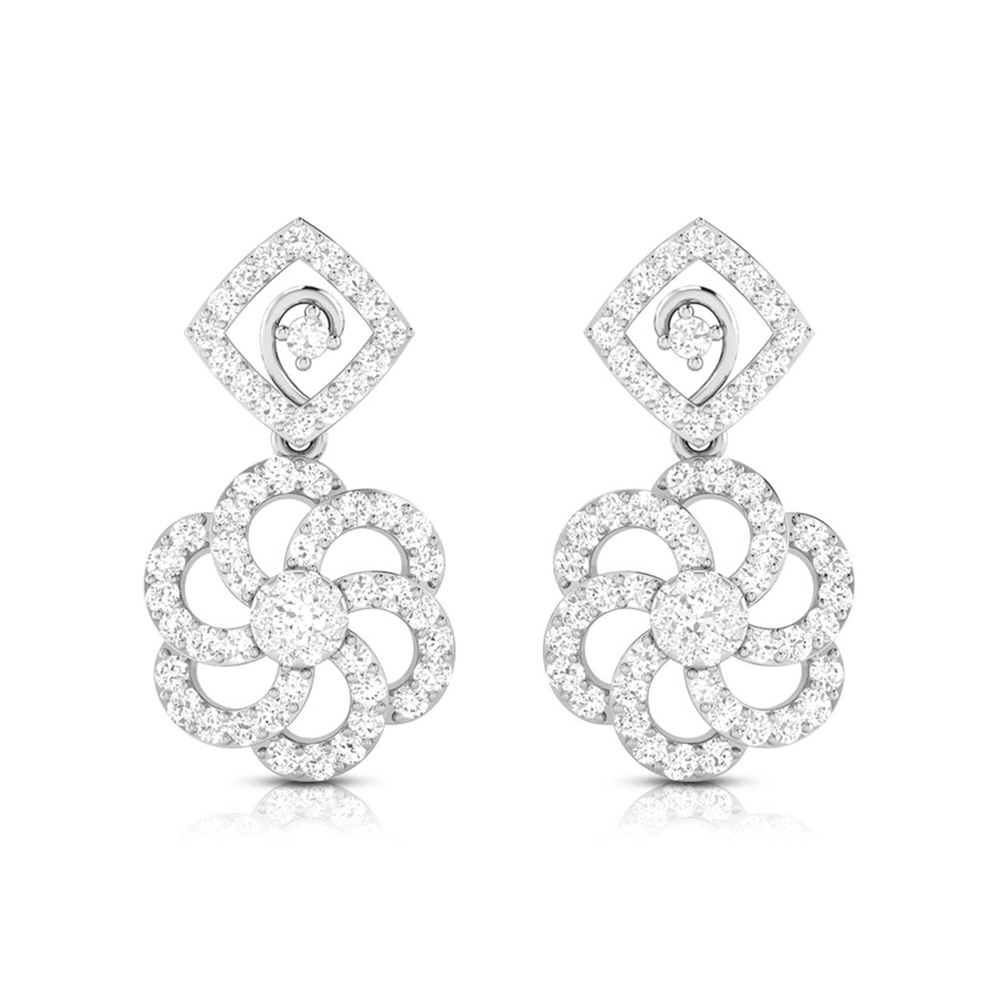 Party wear earrings design Glissade Lab Grown Diamond Earrings Fiona Diamonds