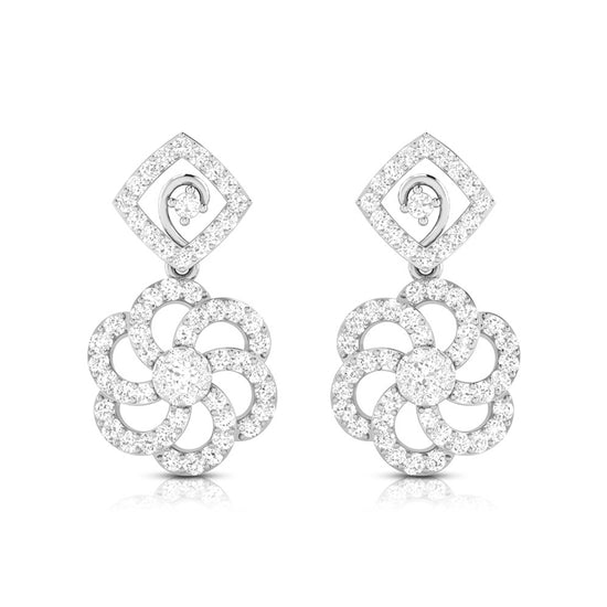 Party wear earrings design Glissade Lab Grown Diamond Earrings Fiona Diamonds