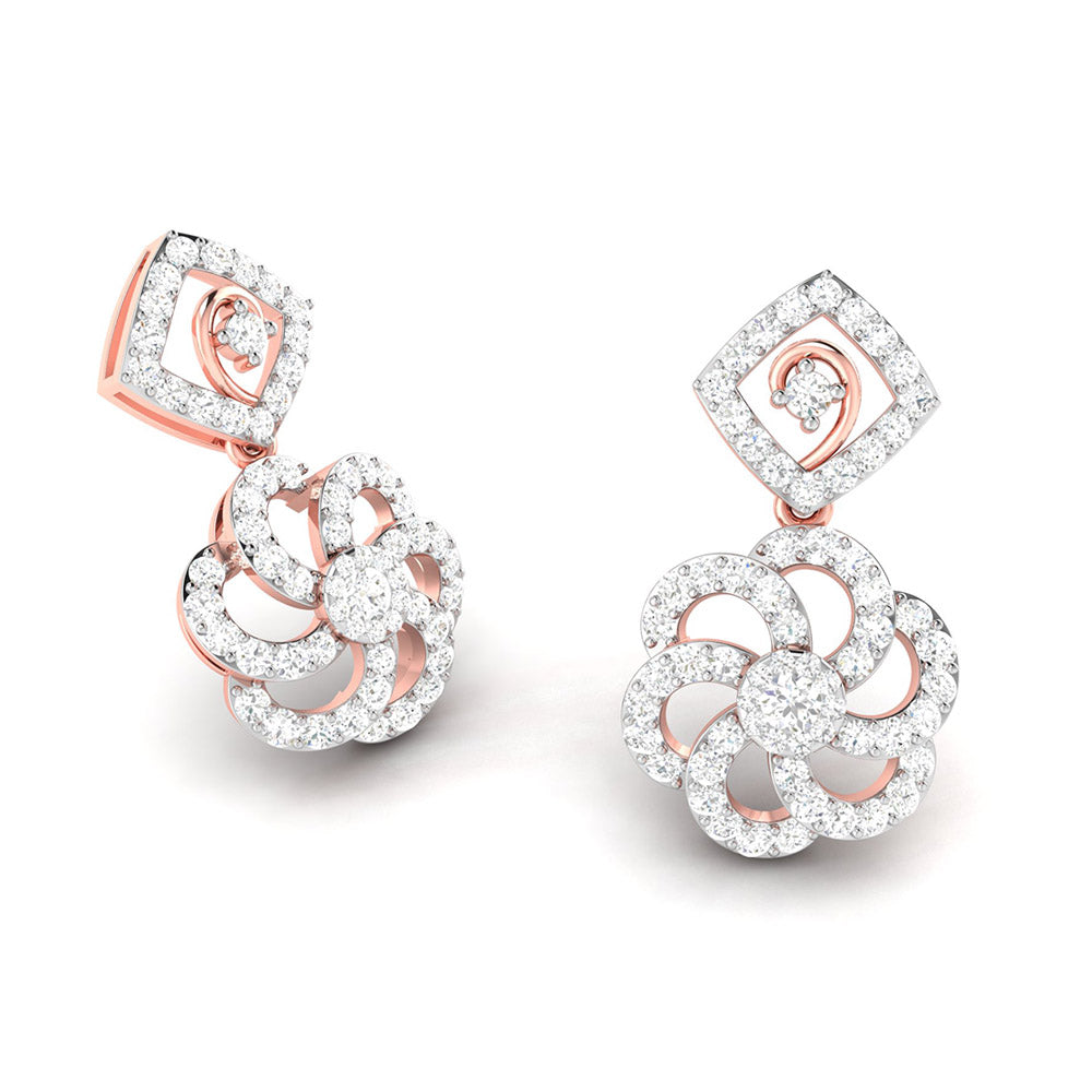 Party wear earrings design Glissade Lab Grown Diamond Earrings Fiona Diamonds