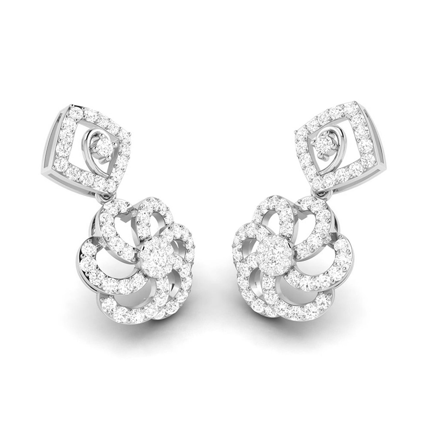 Party wear earrings design Glissade Lab Grown Diamond Earrings Fiona Diamonds