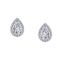 Cecilia 0.50 Pointer Pear Halo Lab Diamond Earring - Fiona Diamonds - Fiona Diamonds