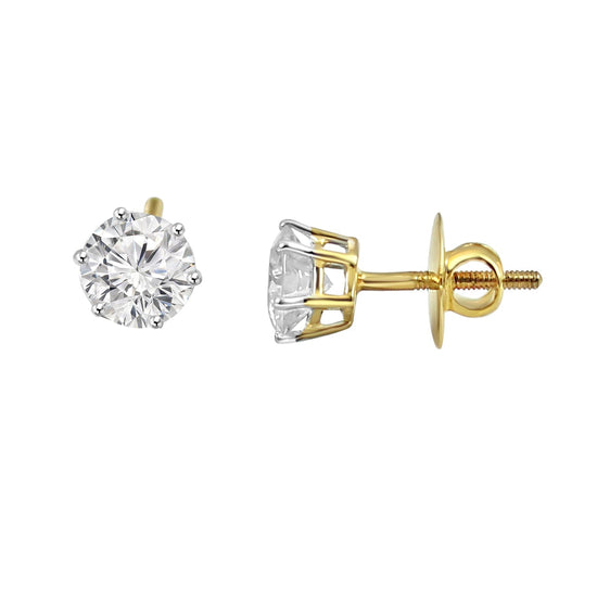 Posh Lab Grown Diamond Round Solitaire Earrings Design Fiona Diamonds