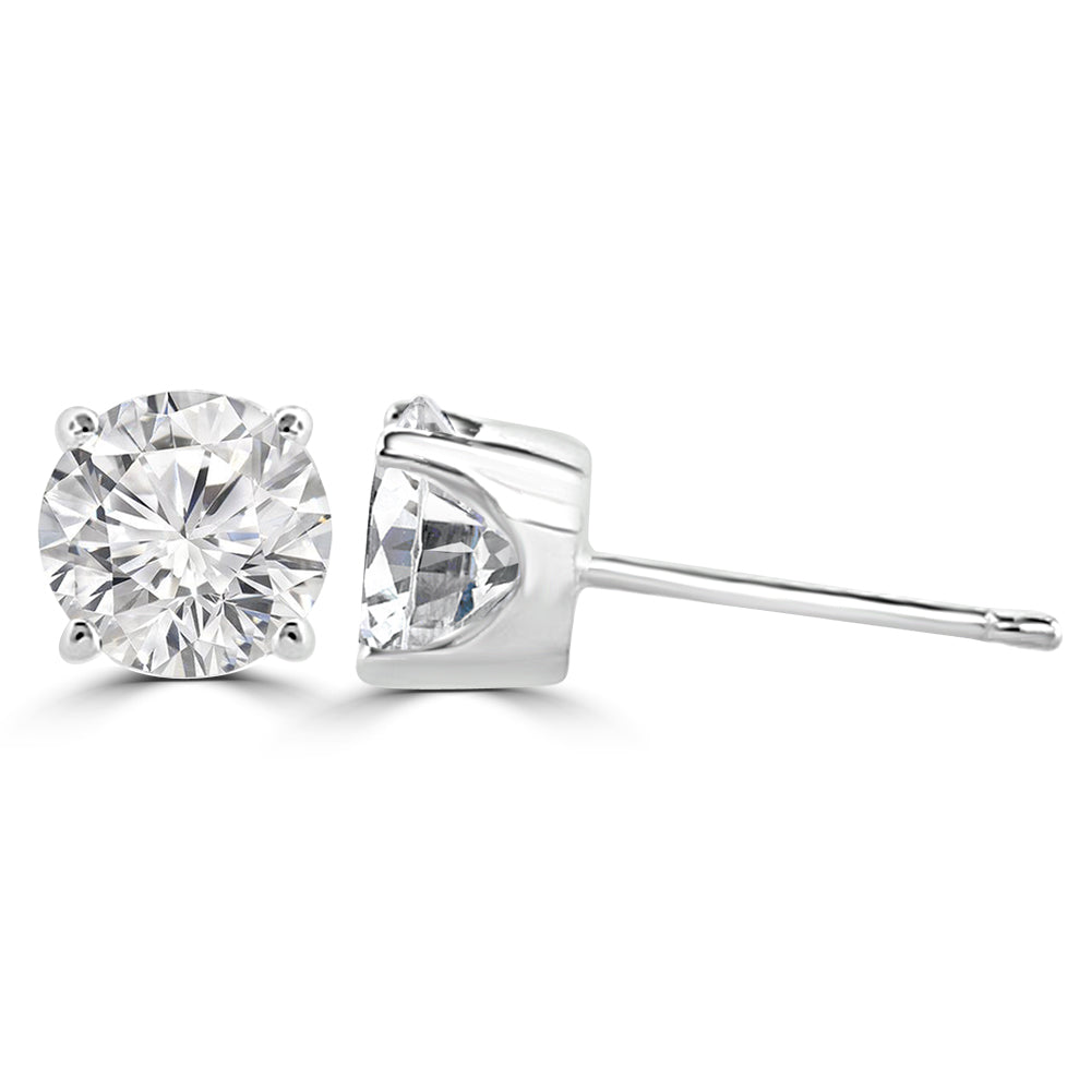 Classic Lab Grown Diamond Round Solitaire Earrings Design Fiona Diamonds