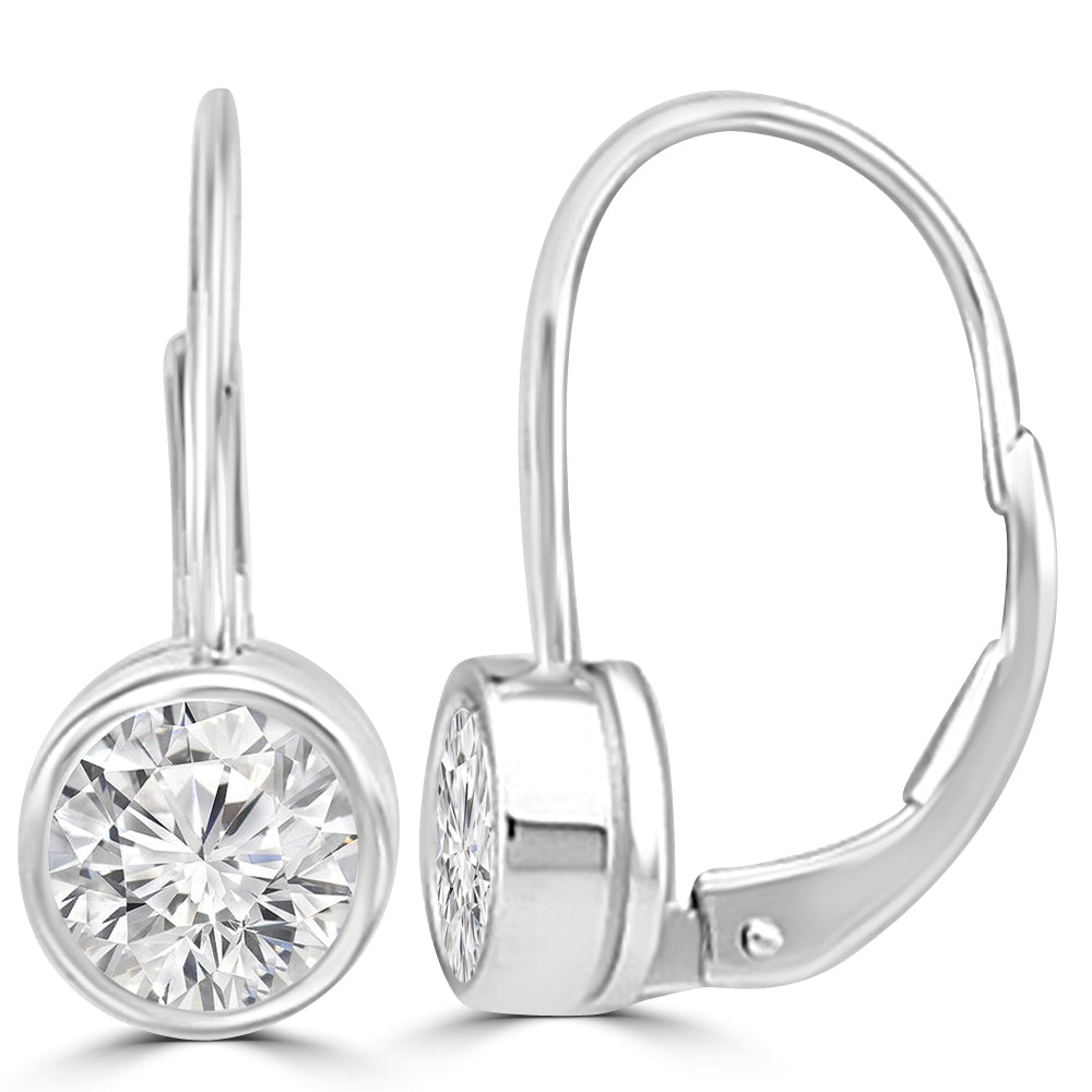 Dangler Lab Grown Diamond Round Solitaire Earrings Design Fiona Diamonds