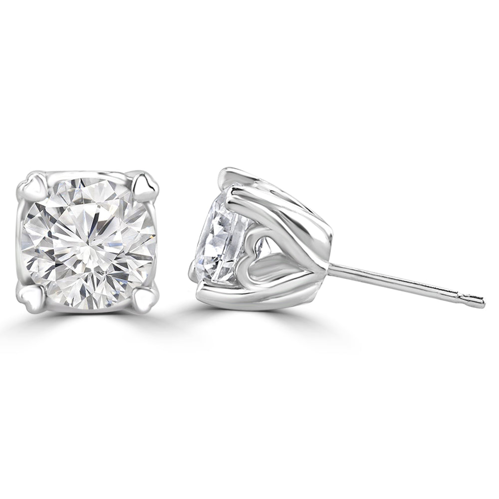 Carved 1.5ct Lab Diamond Stud Earrings - Fiona Diamonds - Fiona Diamonds