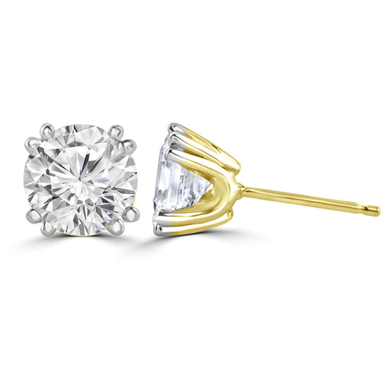 Flawless Lab Grown Diamond Round Solitaire Earrings Design Fiona Diamonds