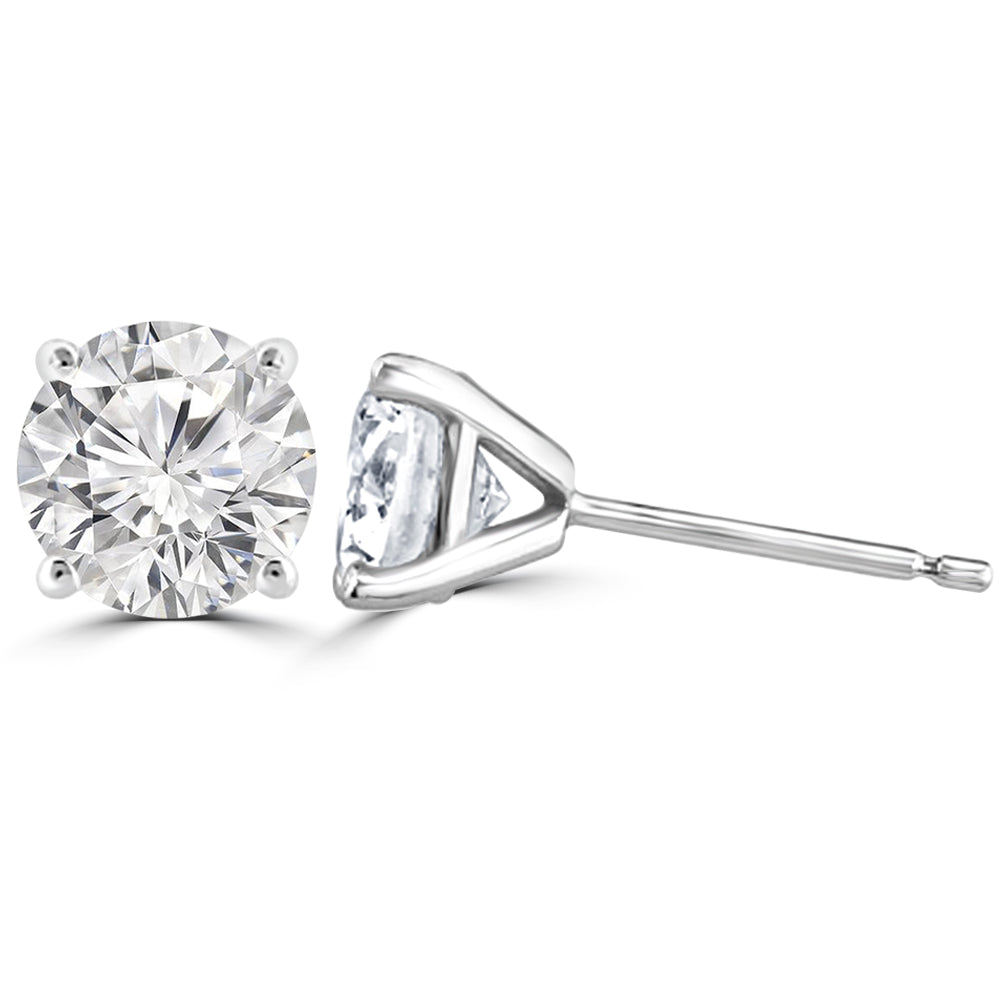 Flirty Lab Grown Diamond Round Solitaire Earrings Design Fiona Diamonds