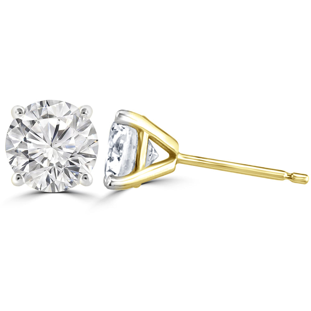 Flirty Lab Grown Diamond Round Solitaire Earrings Design Fiona Diamonds