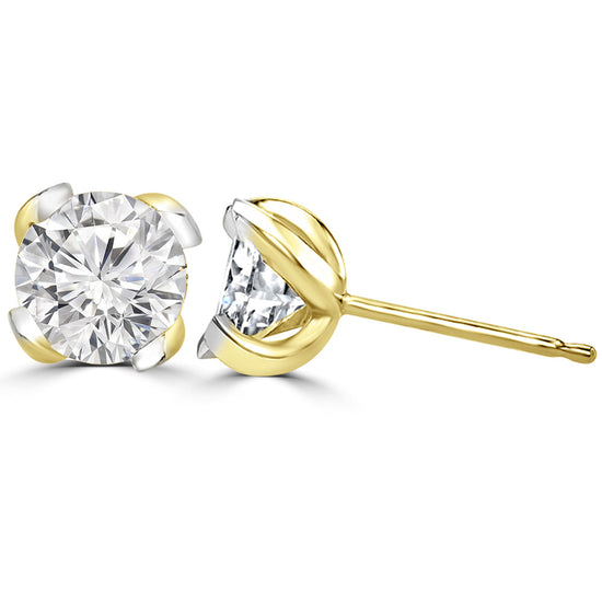 Graceful Lab Grown Diamond Round Solitaire Earrings Design Fiona Diamonds