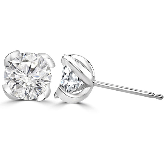 Graceful Lab Grown Diamond Round Solitaire Earrings Design Fiona Diamonds