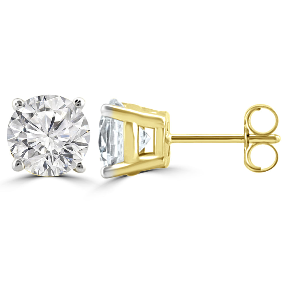 Distinctive Lab Grown Diamond Round Solitaire Earrings Design Fiona Diamonds