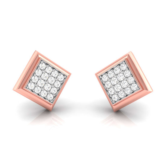 Gold Diamond Earrings for Women in 18 Karat Rose Gold by Fiona Diamonds