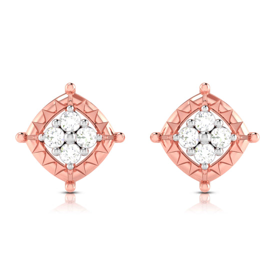 Gold Diamond Earrings for Women in 18 Karat Rose Gold by Fiona Diamonds