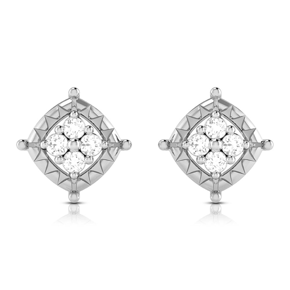 Gold Diamond Earrings for Women in 18 Karat White Gold by Fiona Diamonds