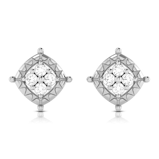 Gold Diamond Earrings for Women in 18 Karat White Gold by Fiona Diamonds