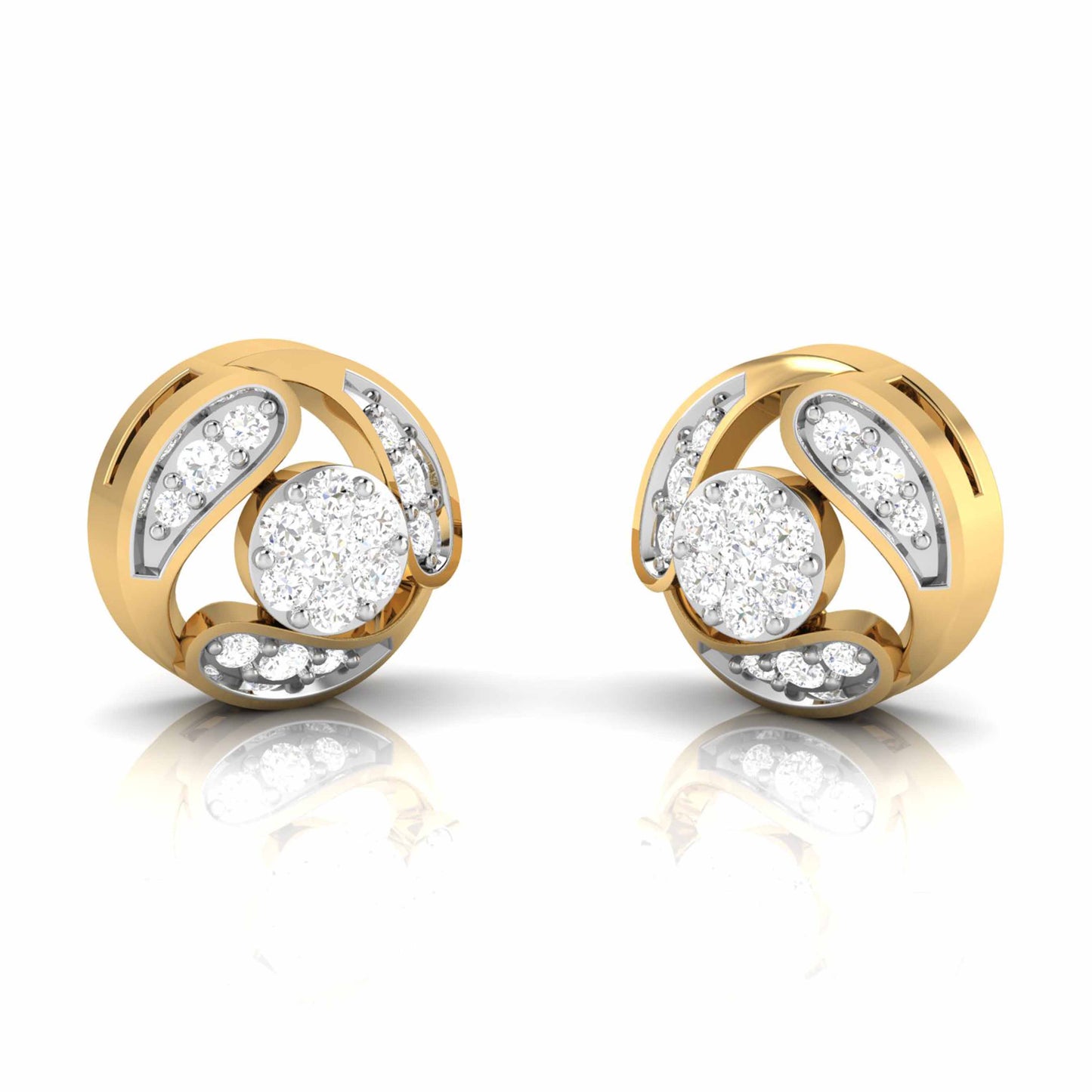 Round shape earrings design Umfero Lab Grown Diamond Earrings Fiona Diamonds