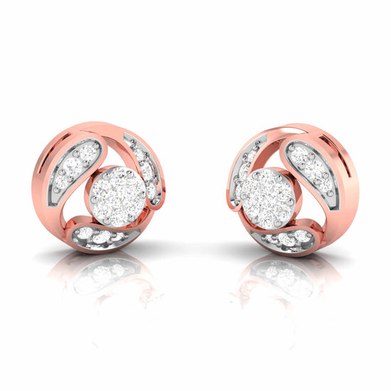 Round shape earrings design Umfero Lab Grown Diamond Earrings Fiona Diamonds