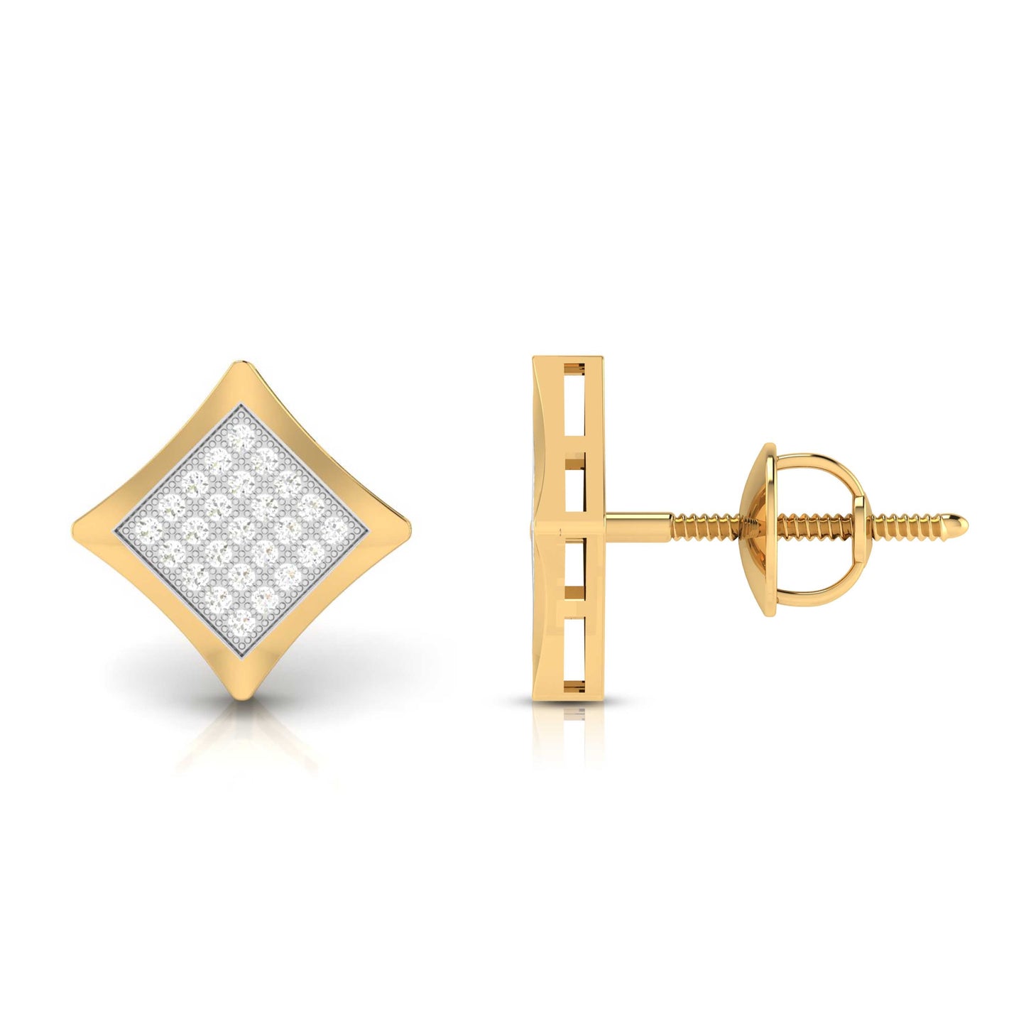 Gold Diamond Earrings for Women in 18 Karat Yellow Gold by Fiona Diamonds