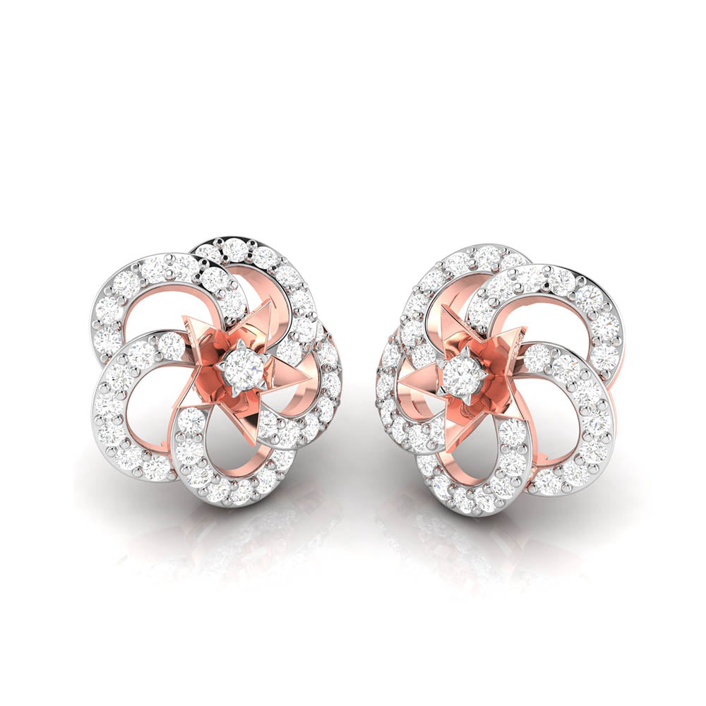 Earrings flower design Fleer Lab Grown Diamond Earrings Fiona Diamonds