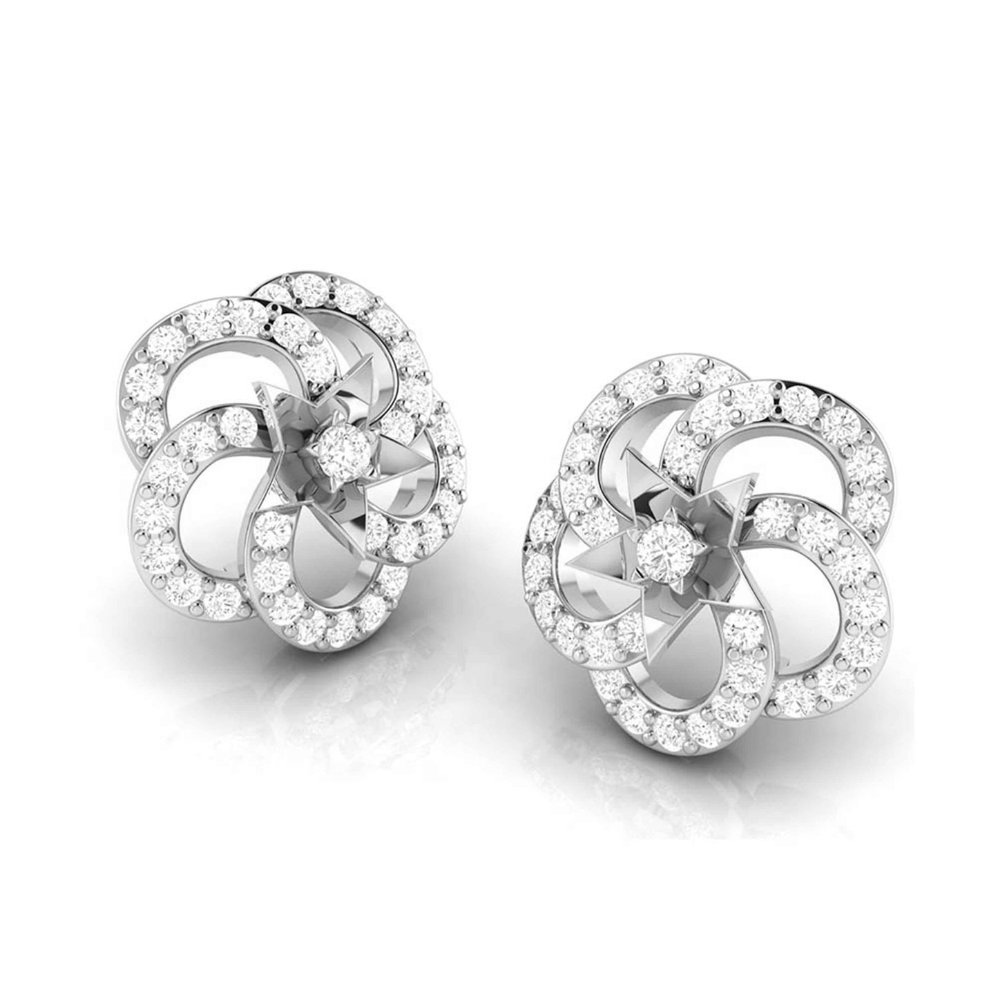 Earrings flower design Fleer Lab Grown Diamond Earrings Fiona Diamonds