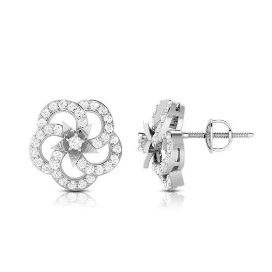 Earrings flower design Fleer Lab Grown Diamond Earrings Fiona Diamonds