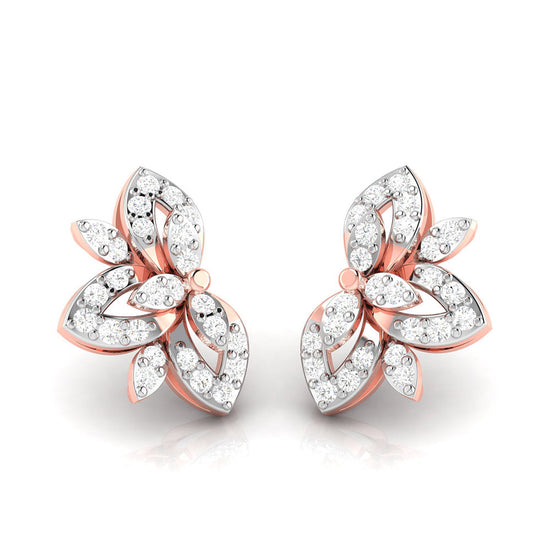 Earrings flower design Floro Lab Grown Diamond Earrings Fiona Diamonds