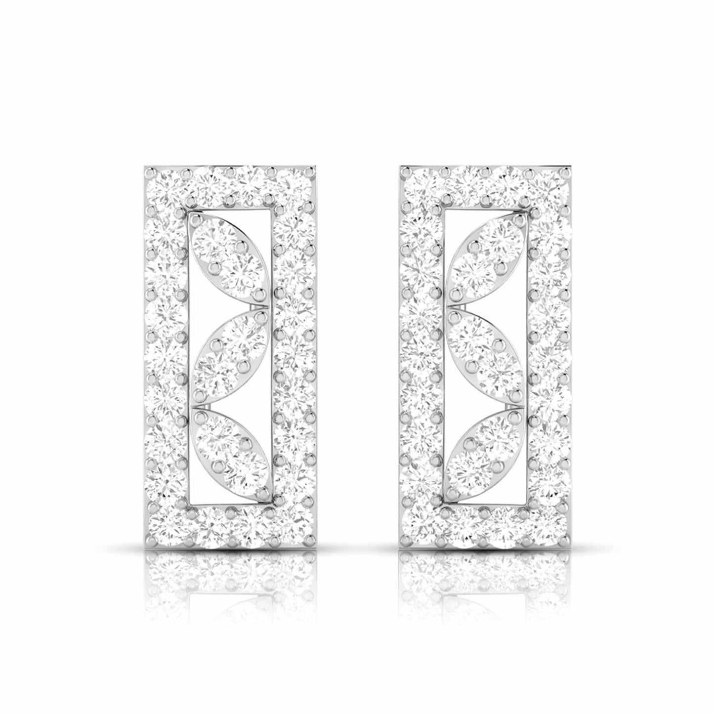 Party wear earrings design Oblong Lab Grown Diamond Earrings Fiona Diamonds